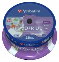 Verbatim DVD+R Double Layer Inkjet Printable 8x cake 25